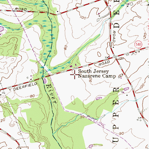 Topographic Map of South Jersey Nazarene Camp, NJ