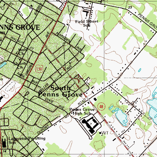 Topographic Map of South Penns Grove, NJ