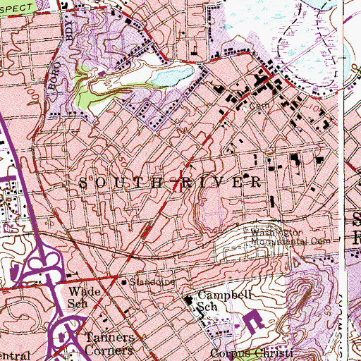 Topographic Map of South River, NJ