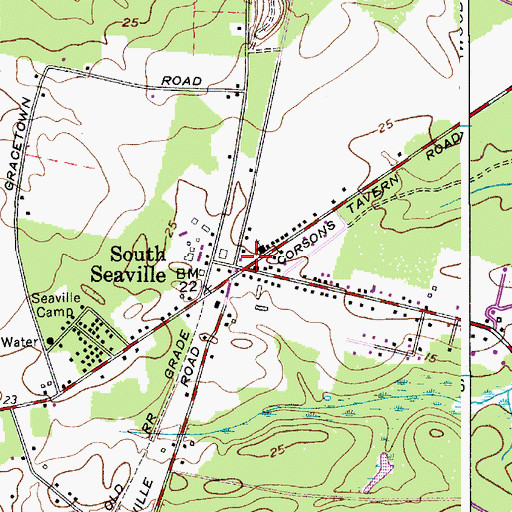 Topographic Map of South Seaville, NJ
