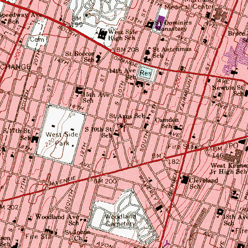 Topographic Map of Harriet Tubman Elementary School, NJ