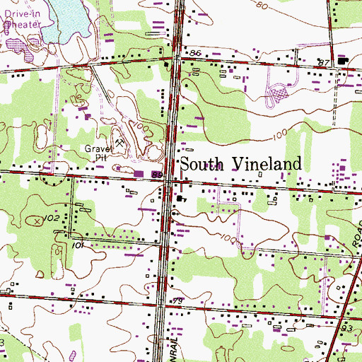 Topographic Map of South Vineland, NJ