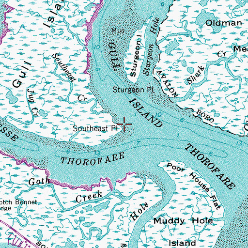 Topographic Map of Southeast Point, NJ