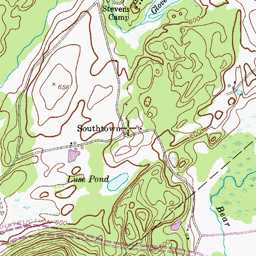 Topographic Map of Southtown, NJ