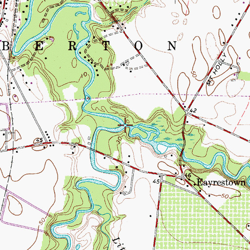 Topographic Map of Southwest Branch South Branch Rancocas Creek, NJ