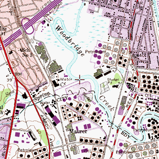 Topographic Map of Spa Spring Creek, NJ