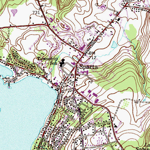Topographic Map of Sparta, NJ