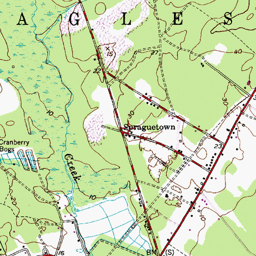 Topographic Map of Spraguetown, NJ