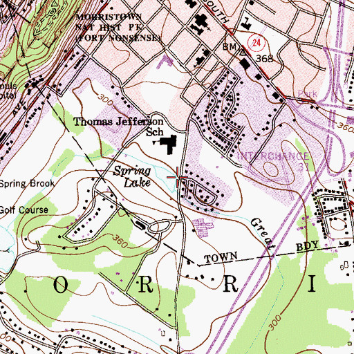 Topographic Map of Spring Lake, NJ