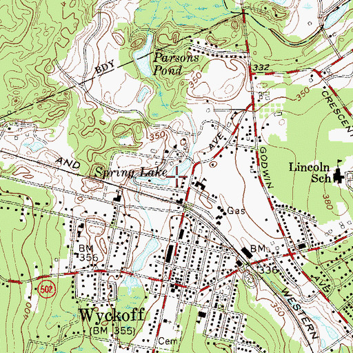 Topographic Map of Spring Lake, NJ