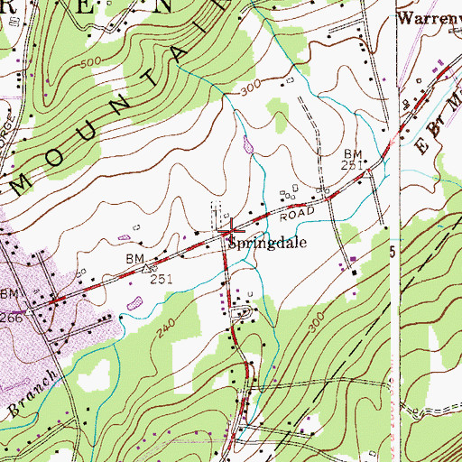 Topographic Map of Springdale, NJ