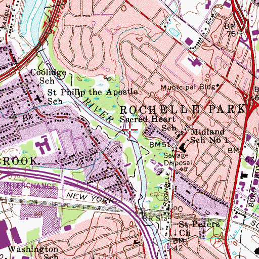 Topographic Map of Sprout Brook, NJ