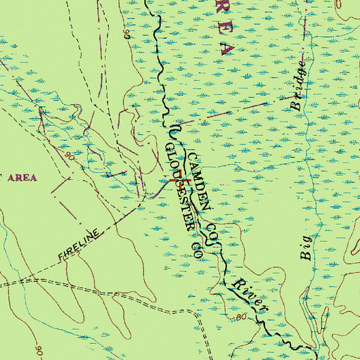 Topographic Map of Squankum Branch, NJ