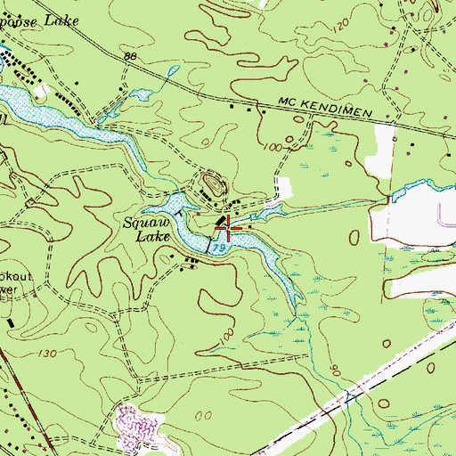 Topographic Map of Squaw Lake, NJ