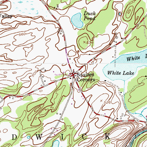 Topographic Map of Squires Corners, NJ