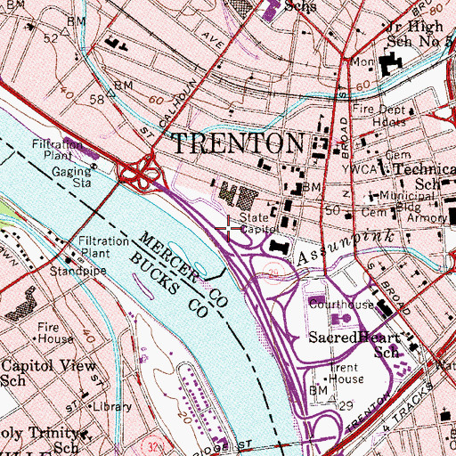Topographic Map of Stacy Park, NJ