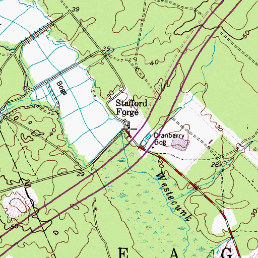 Topographic Map of Stafford Forge, NJ
