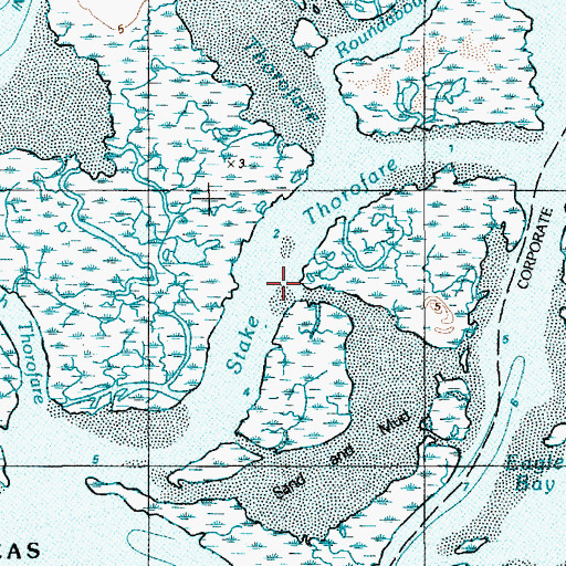 Topographic Map of Stake Thorofare, NJ