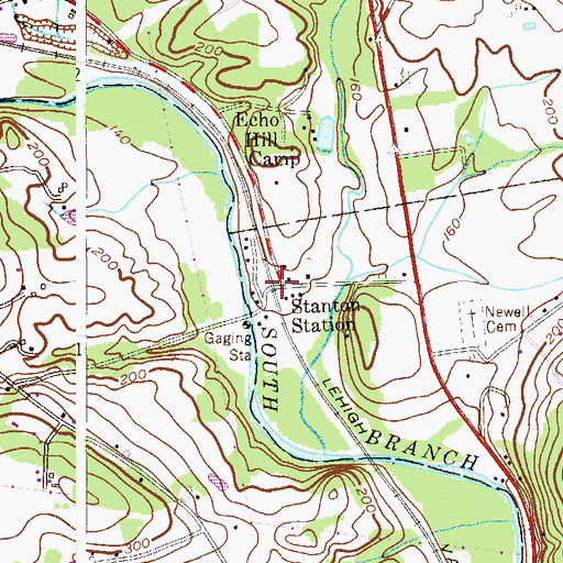 Topographic Map of Stanton Station, NJ