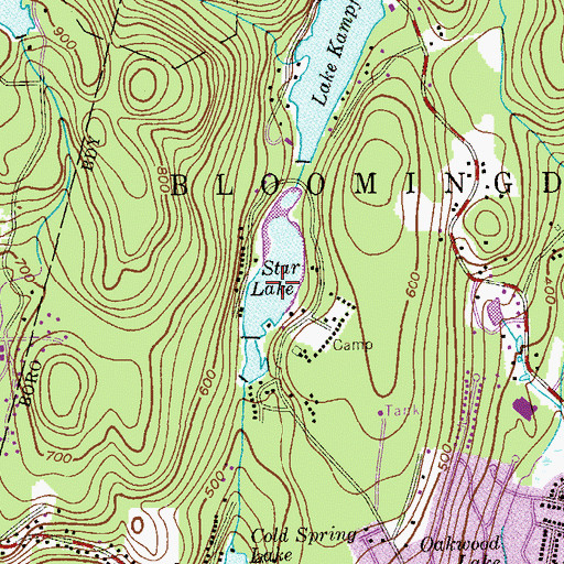 Topographic Map of Star Lake, NJ