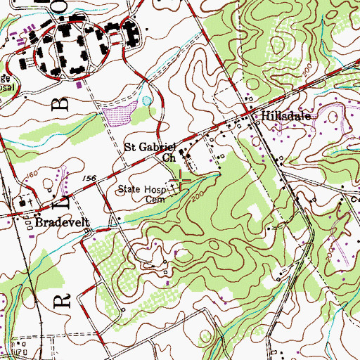 Topographic Map of State Hospital Cemetery, NJ
