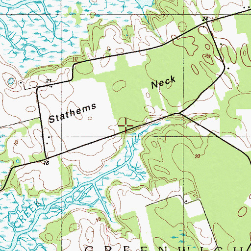 Topographic Map of Stathems Neck, NJ