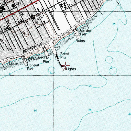 Topographic Map of Steel Pier, NJ