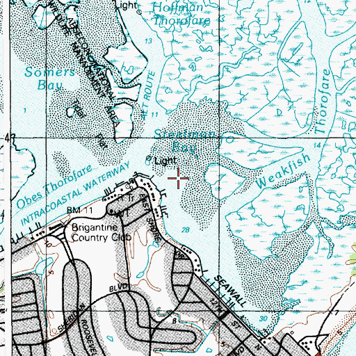 Topographic Map of Steelman Bay, NJ