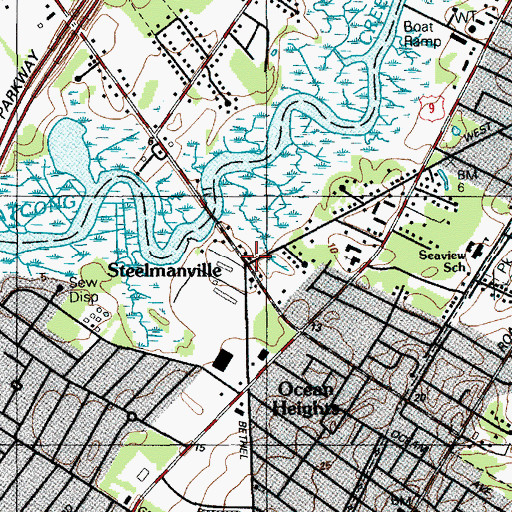 Topographic Map of Steelmanville, NJ