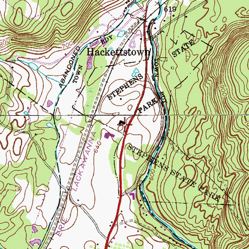 Topographic Map of Stephens State Park, NJ