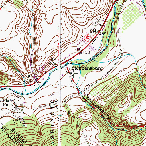 Topographic Map of Stephensburg, NJ