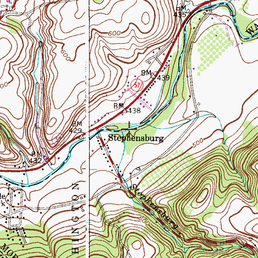 Topographic Map of Stephensburg Brook, NJ