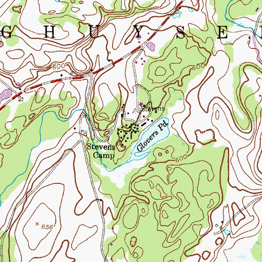 Topographic Map of Stevens Camp, NJ