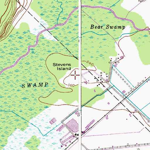 Topographic Map of Stevens Island, NJ