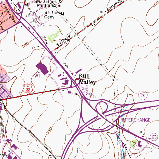 Topographic Map of Still Valley, NJ