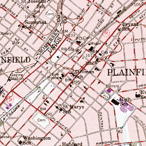 Topographic Map of Charles H Stillman Elementary School, NJ