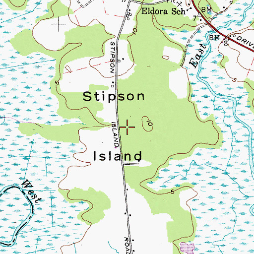 Topographic Map of Stipson Island, NJ