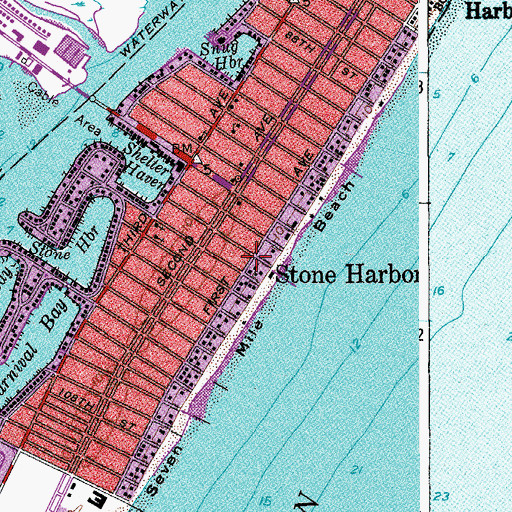 Topographic Map of Stone Harbor, NJ