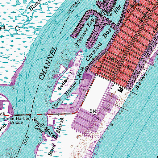 Topographic Map of Stone Harbor Hole, NJ