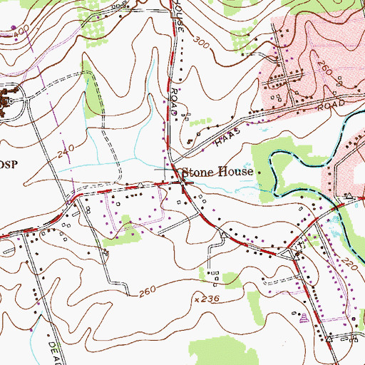 Topographic Map of Stone House, NJ