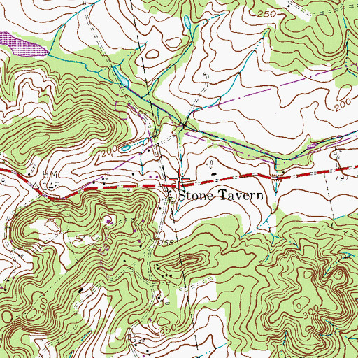 Topographic Map of Stone Tavern, NJ
