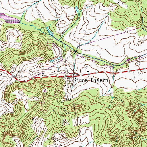 Topographic Map of Stone Tavern, NJ