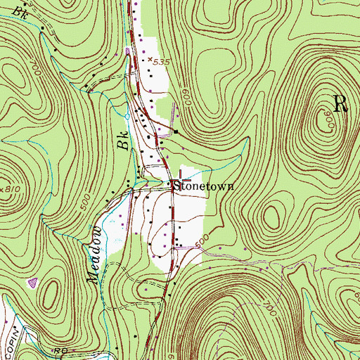 Topographic Map of Stonetown, NJ