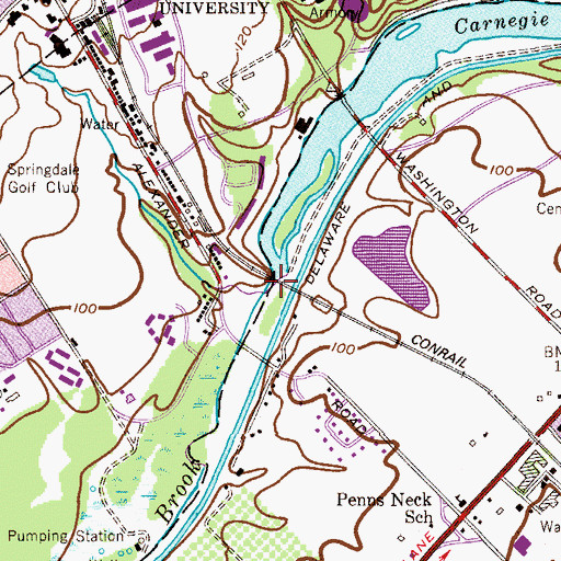 Topographic Map of Stony Brook, NJ