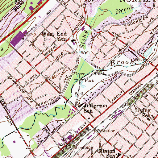 Topographic Map of Stony Brook, NJ