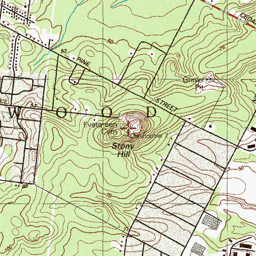 Topographic Map of Stony Hill, NJ