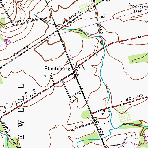 Topographic Map of Stoutsburg, NJ
