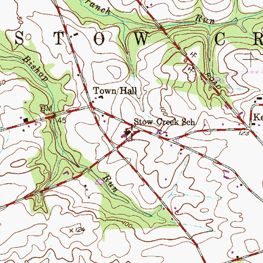 Topographic Map of Stow Creek School, NJ