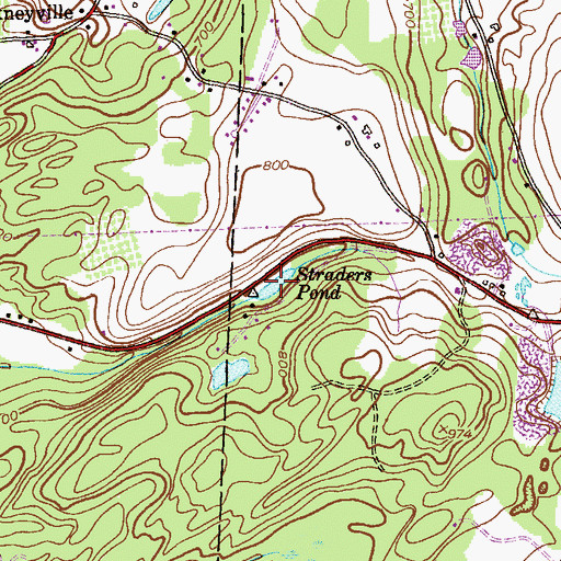 Topographic Map of Straders Pond, NJ