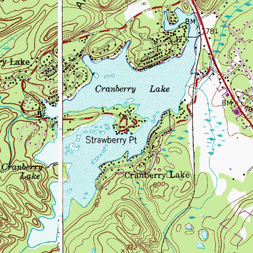 Topographic Map of Strawberry Point, NJ